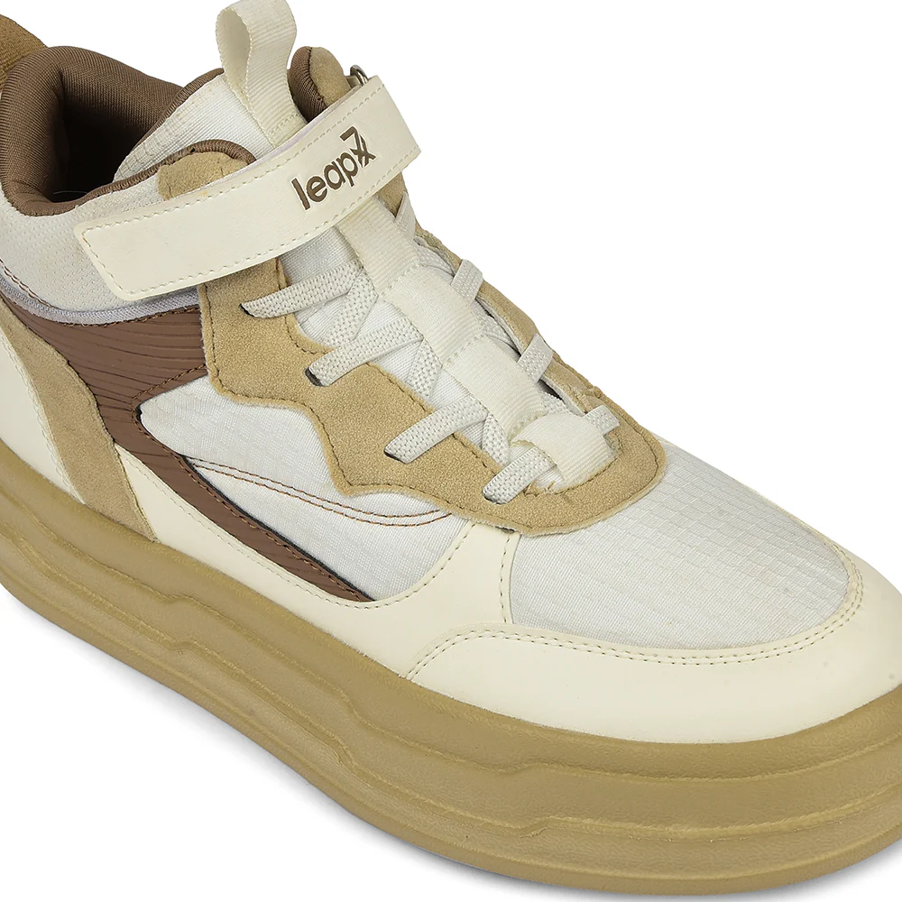 Leap7x Beige Sporty Casual Lacing Sneakers For Women STYLO-10 By Liberty - Image 4