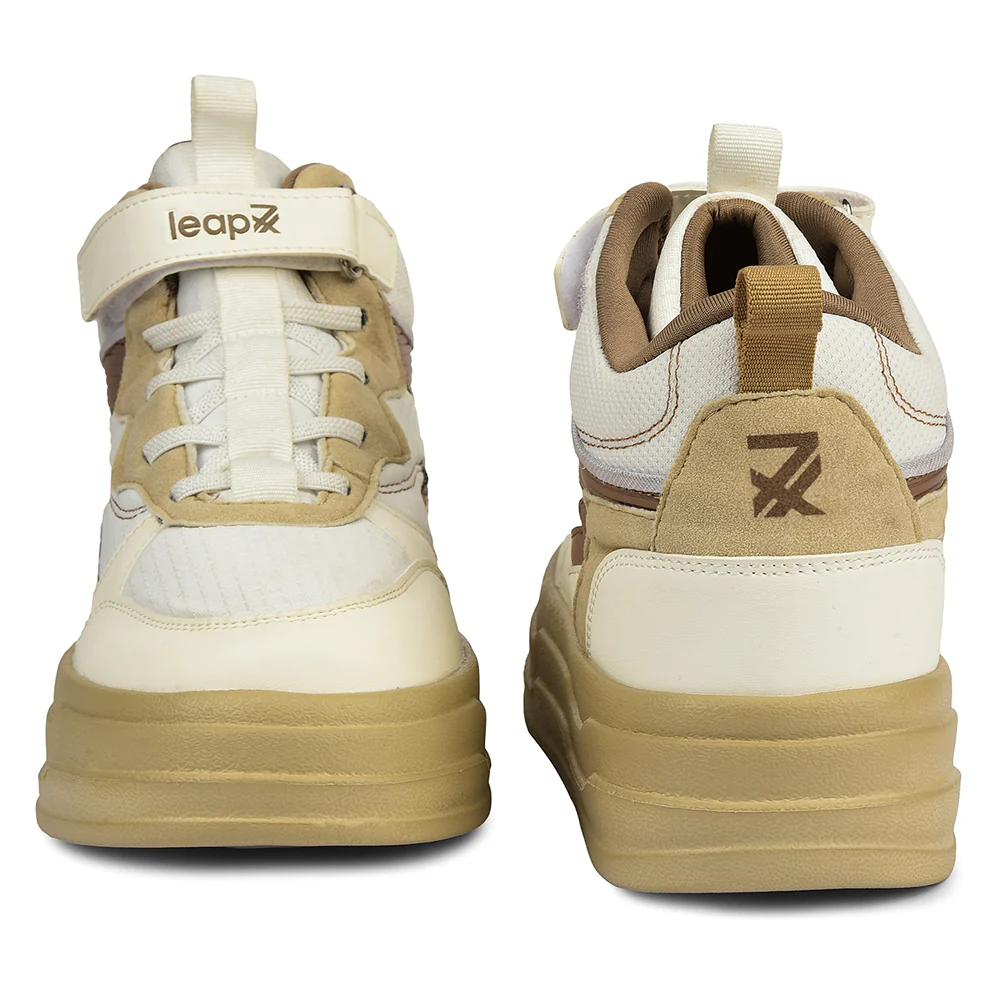Leap7x Beige Sporty Casual Lacing Sneakers For Women STYLO-10 By Liberty - Image 6