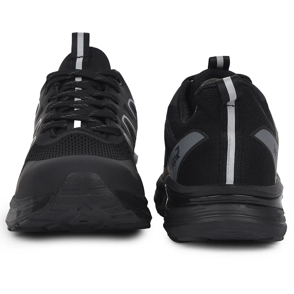 Leap7x Black Casual Lacing Running Shoes For Men MEKSHAW-1E By Liberty - Image 6