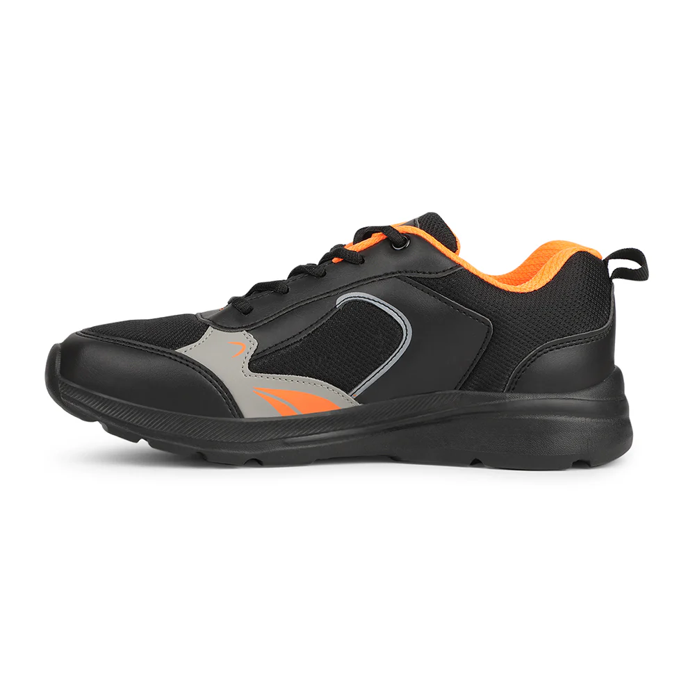 Leap7x Black Casual Lacing Shoes For Kids TRAVEL 3L By Liberty - Image 3