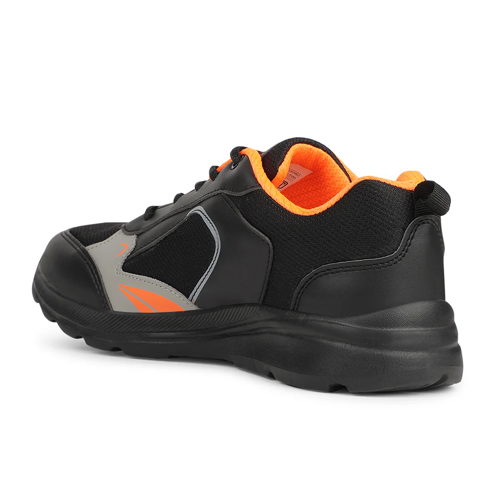 Leap7x Black Casual Lacing Shoes For Kids TRAVEL 3L By Liberty - Image 4