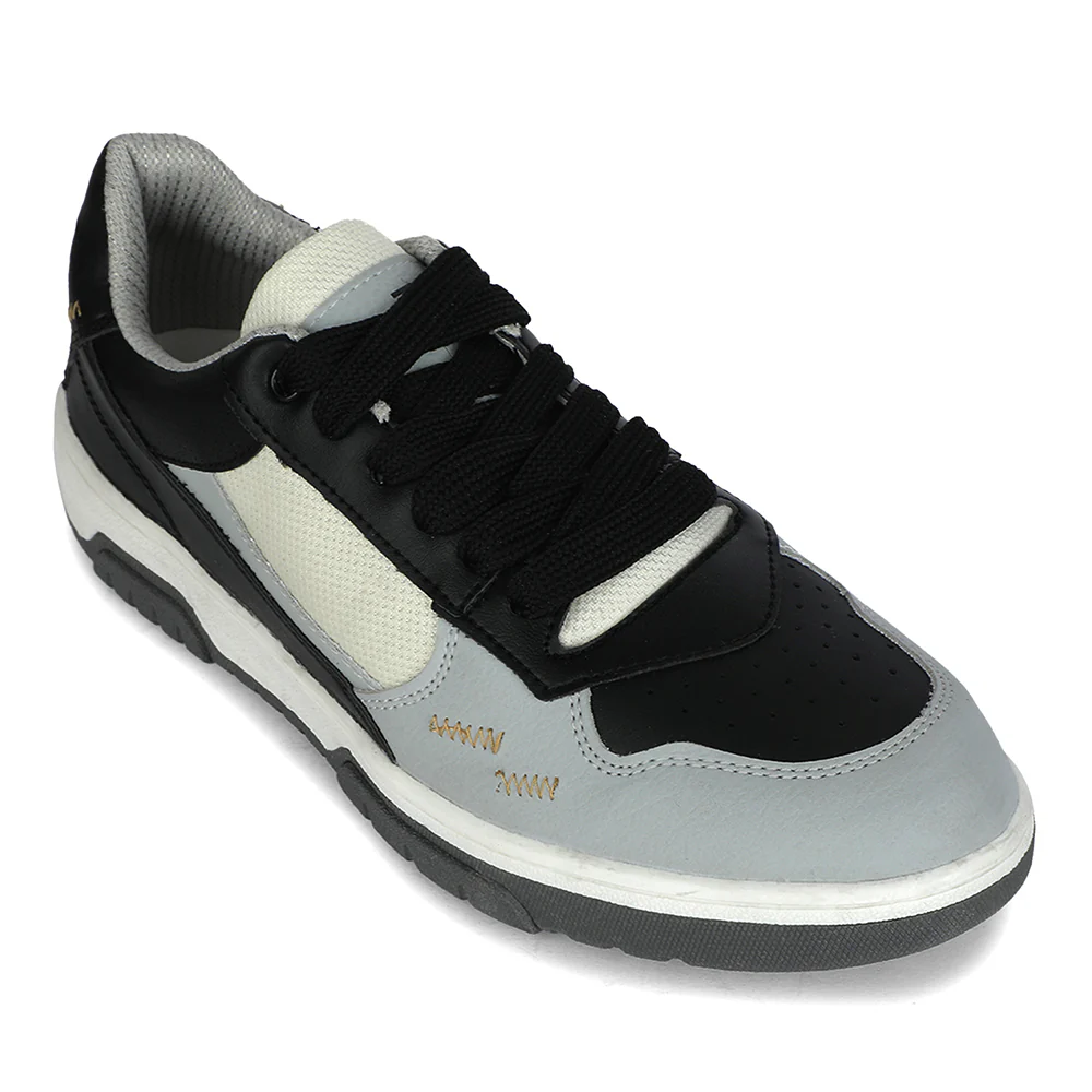 LEAP7X Black Casual Lacing Sneakers for Men HIPE by Liberty