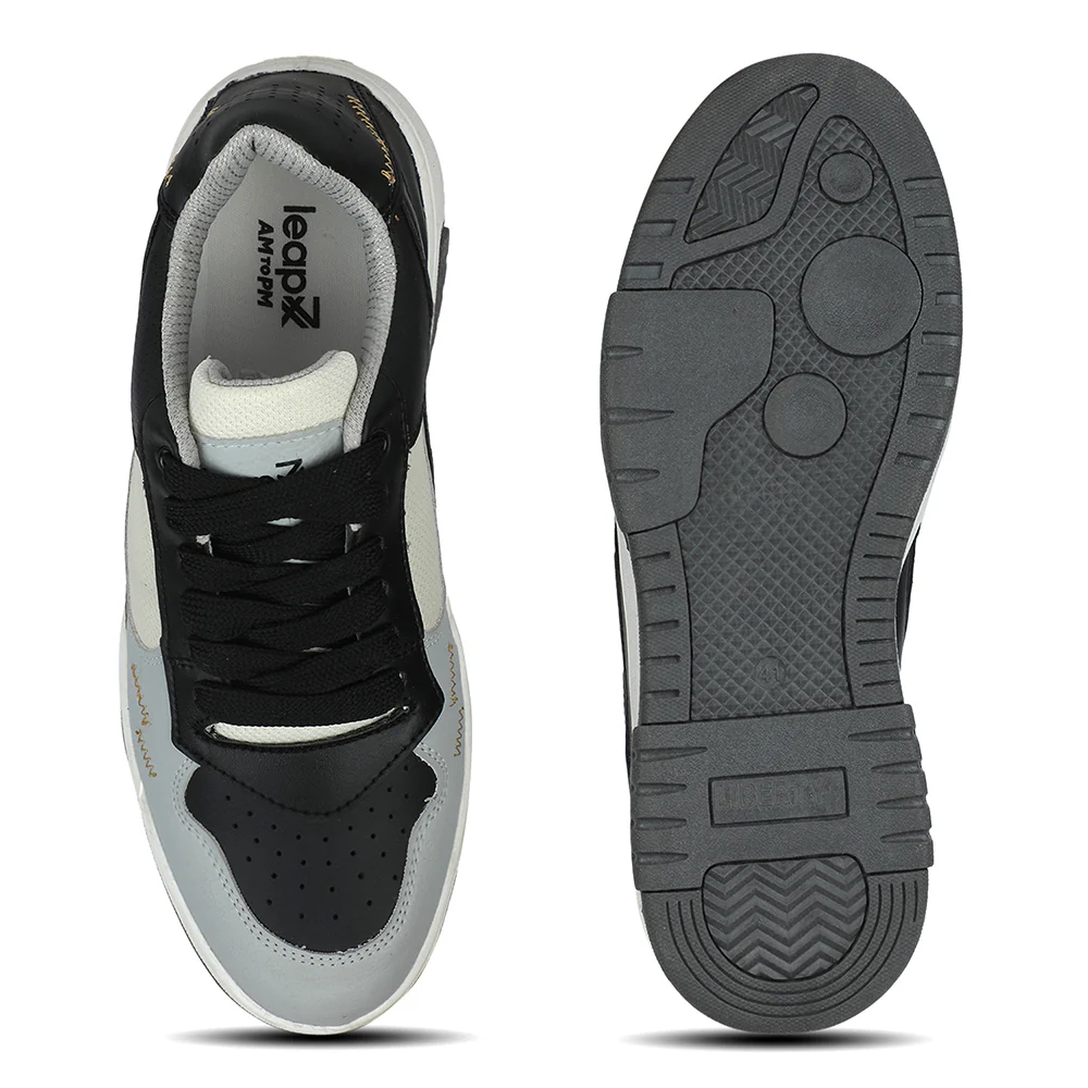 LEAP7X Black Casual Lacing Sneakers for Men HIPE by Liberty - Image 6
