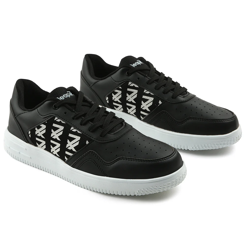 Leap7x Black Casual Lacing Sneakers For Men SNOOKIS By Liberty - Image 5
