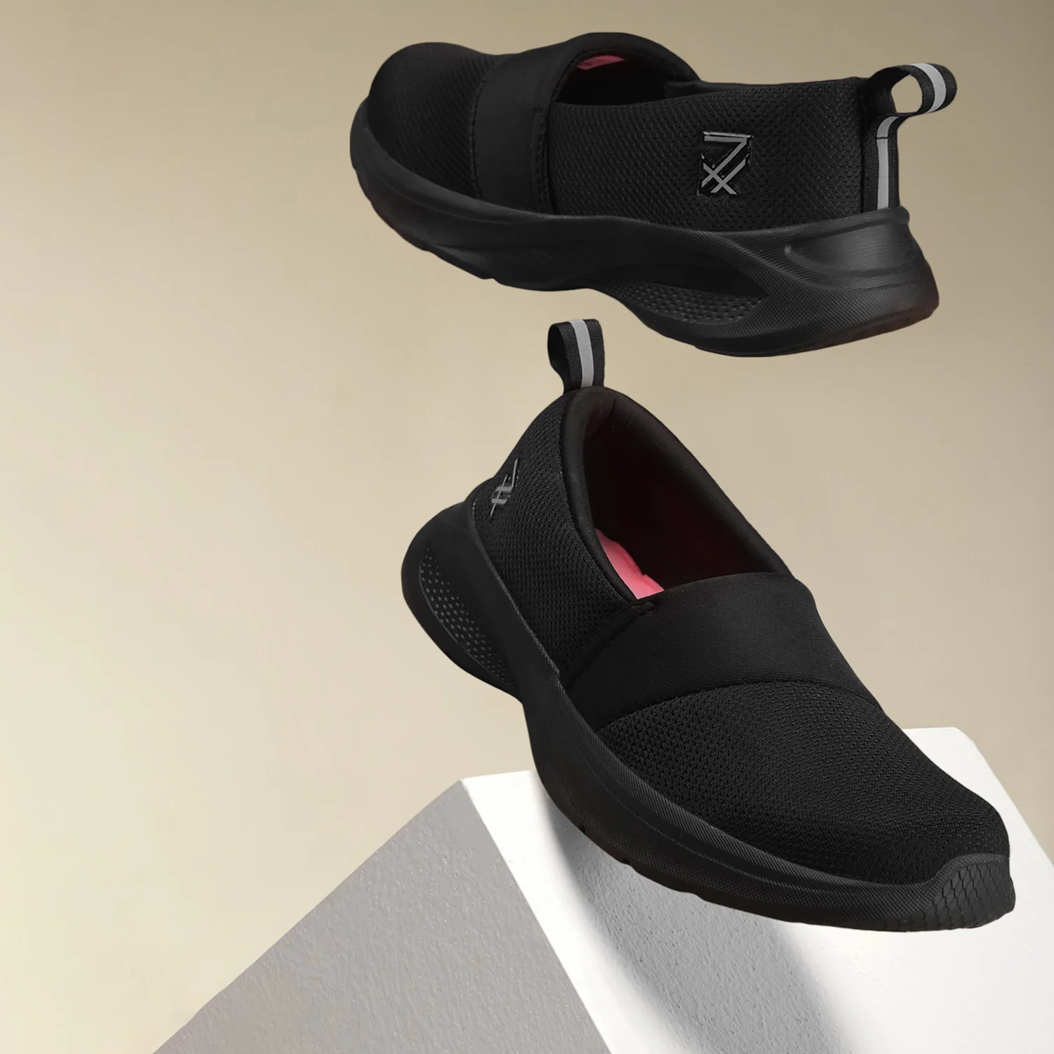 Leap7x Black Casual Non Lacing Shoes For Women TRINCY By Liberty - Image 4