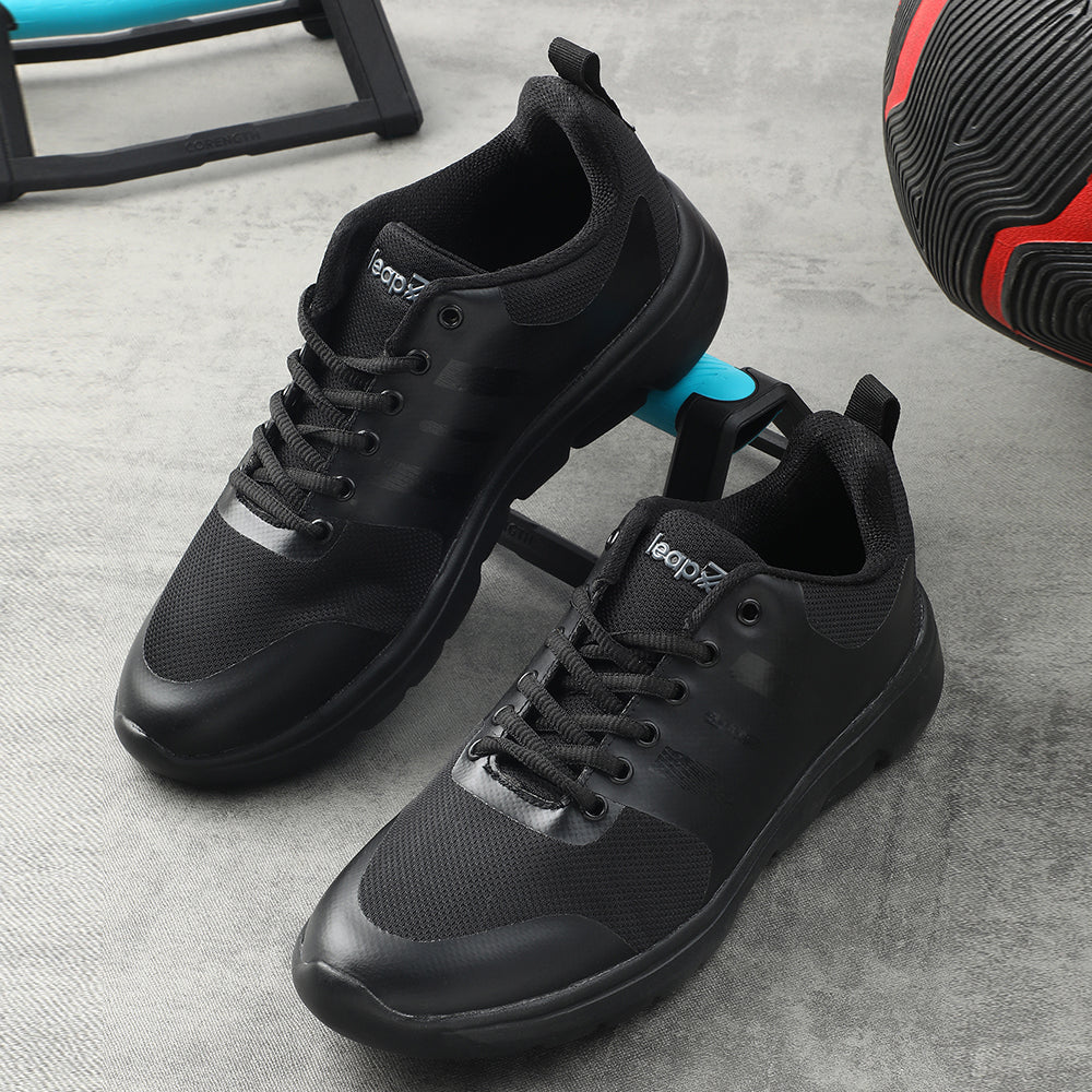 Leap7x Black Lacing Casual / School Shoes For Men TRIVSKO-2E By Liberty - Image 4