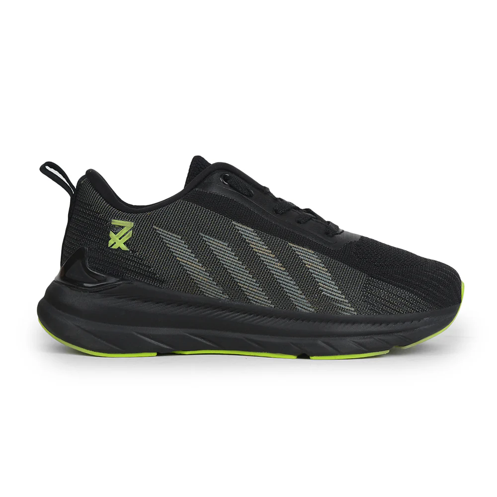 Leap7x Black Lacing Sports Walking Shoes For Kids OUTER-02 By Liberty - Image 2