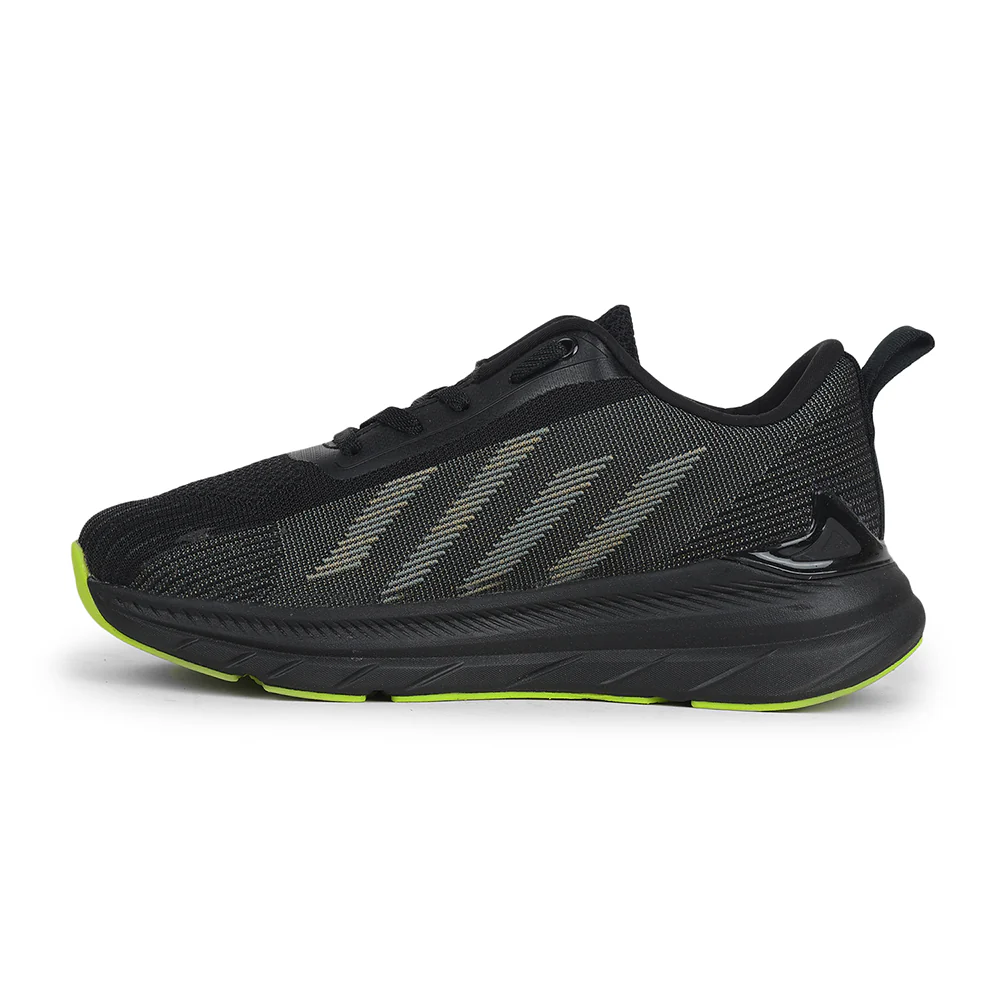 Leap7x Black Lacing Sports Walking Shoes For Kids OUTER-02 By Liberty - Image 3