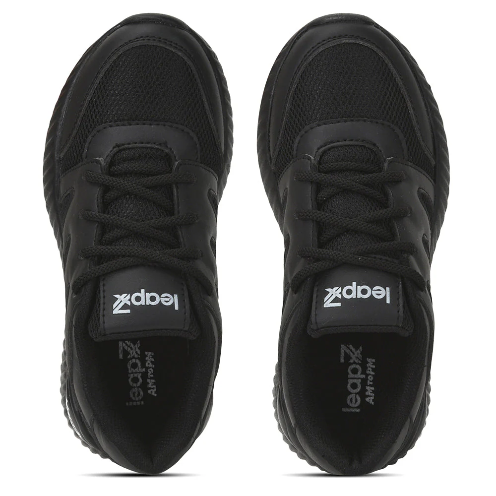 Leap7x Black Lacing Uniform School Shoes For Kids NITSCHO-1L By Liberty - Image 5
