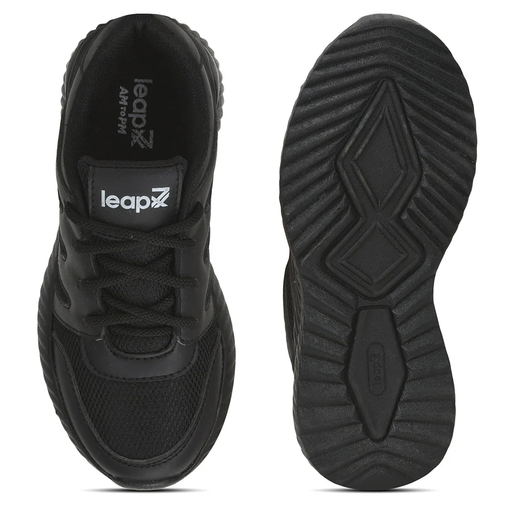 Leap7x Black Lacing Uniform School Shoes For Kids NITSCHO-1L By Liberty - Image 6