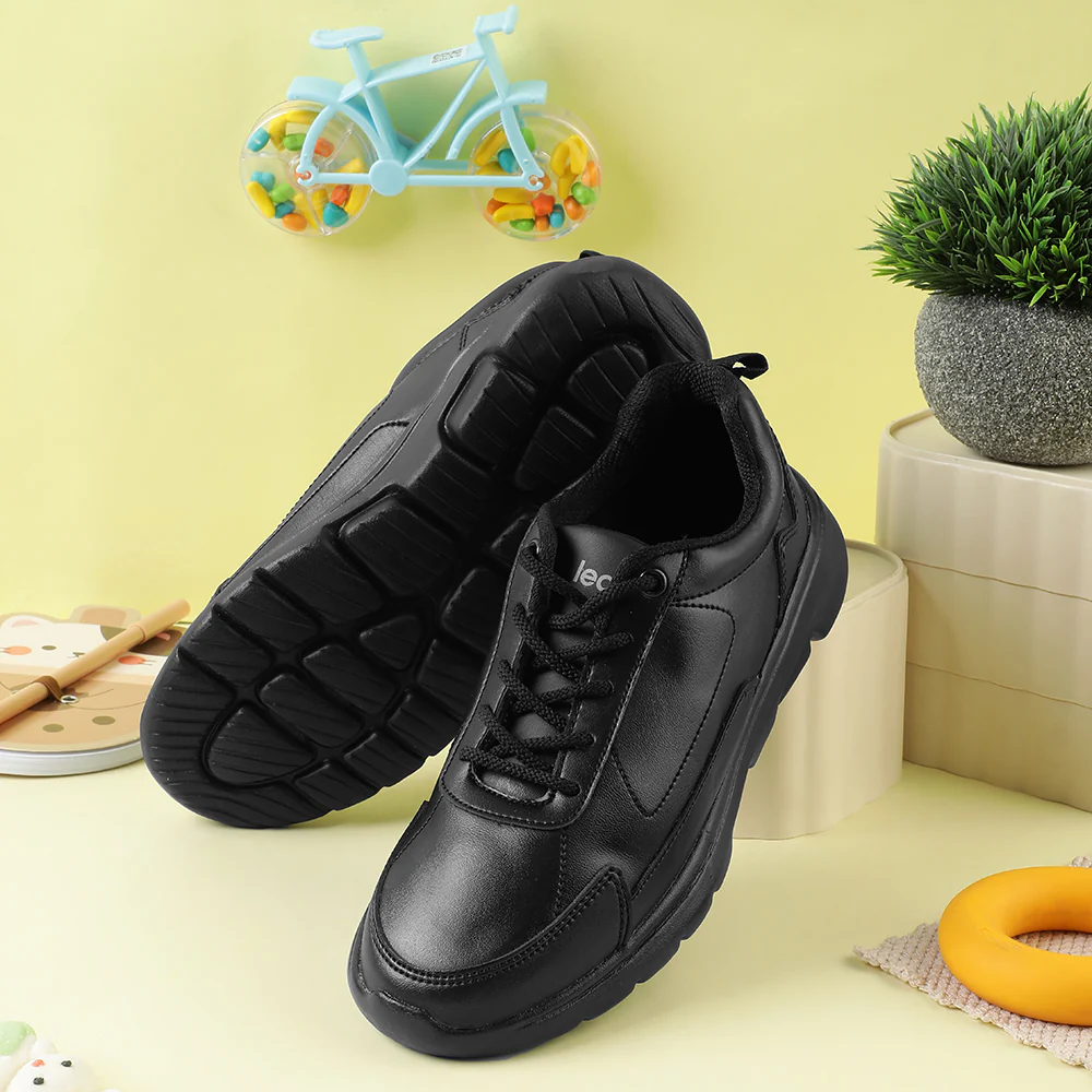Leap7x Black Lacing Uniform School Shoes For Kids SCHLSTAR-L By Liberty - Image 4