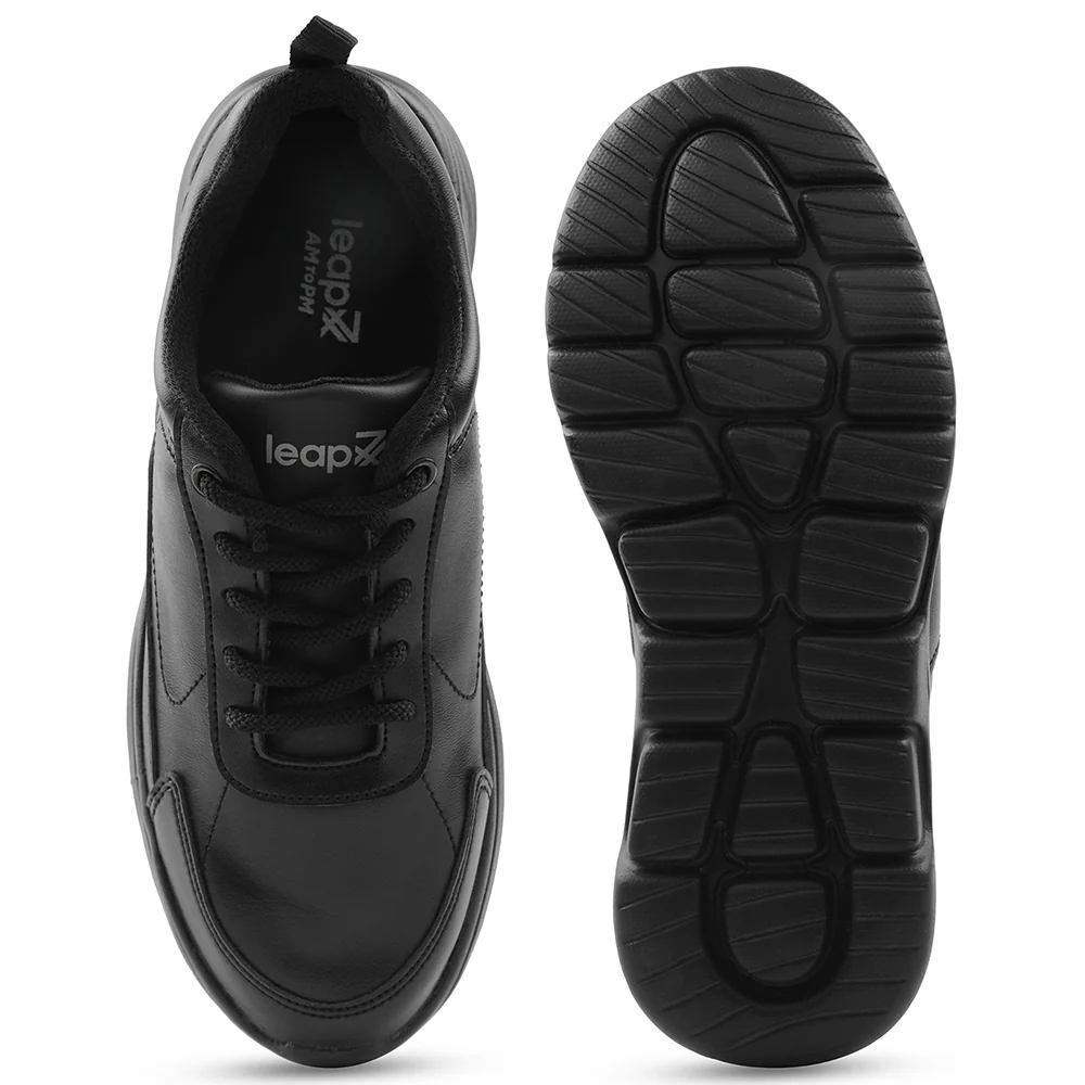 Leap7x Black Lacing Uniform School Shoes For Kids SCHLSTAR-L By Liberty - Image 9