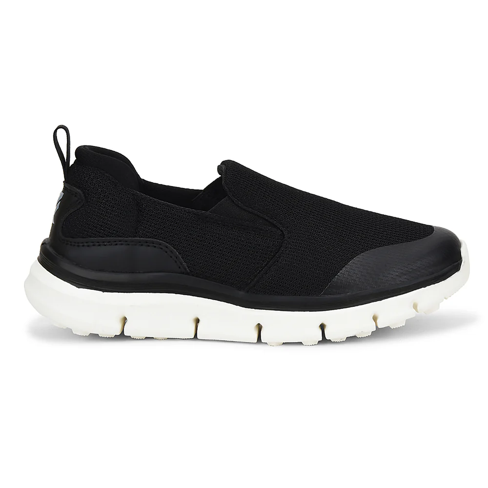 Leap7x Black Non Lacing Sports Walking Shoes For Women BRISBEN10E By Liberty - Image 2