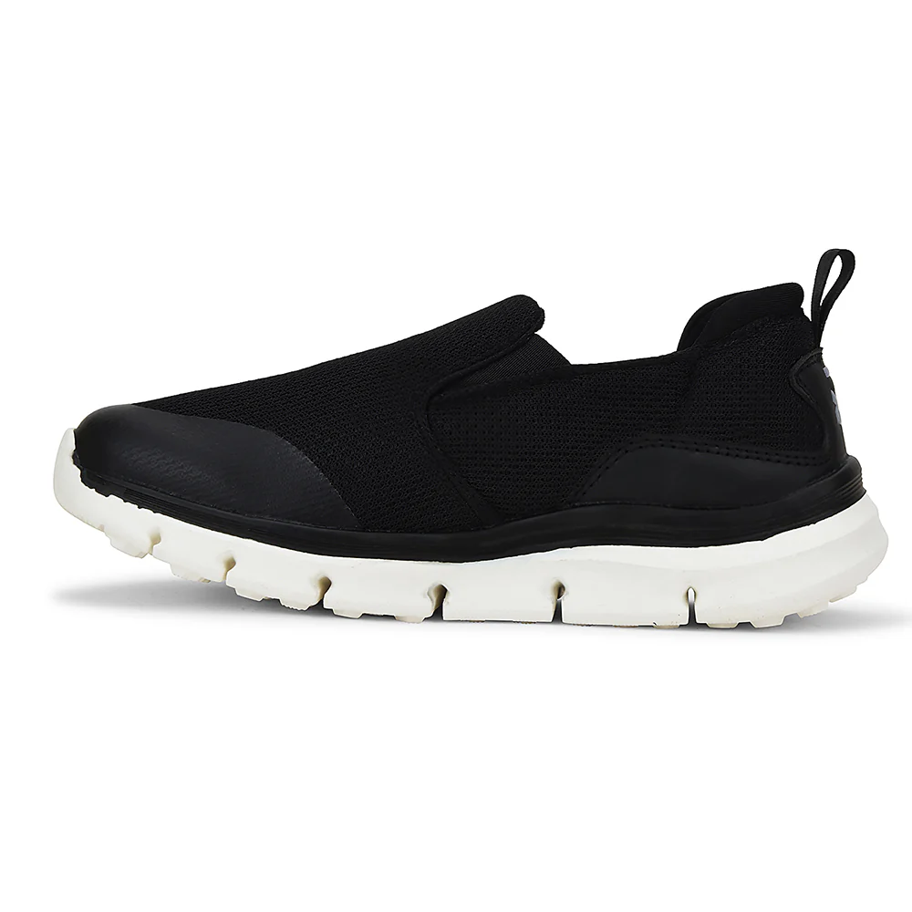 Leap7x Black Non Lacing Sports Walking Shoes For Women BRISBEN10E By Liberty - Image 3