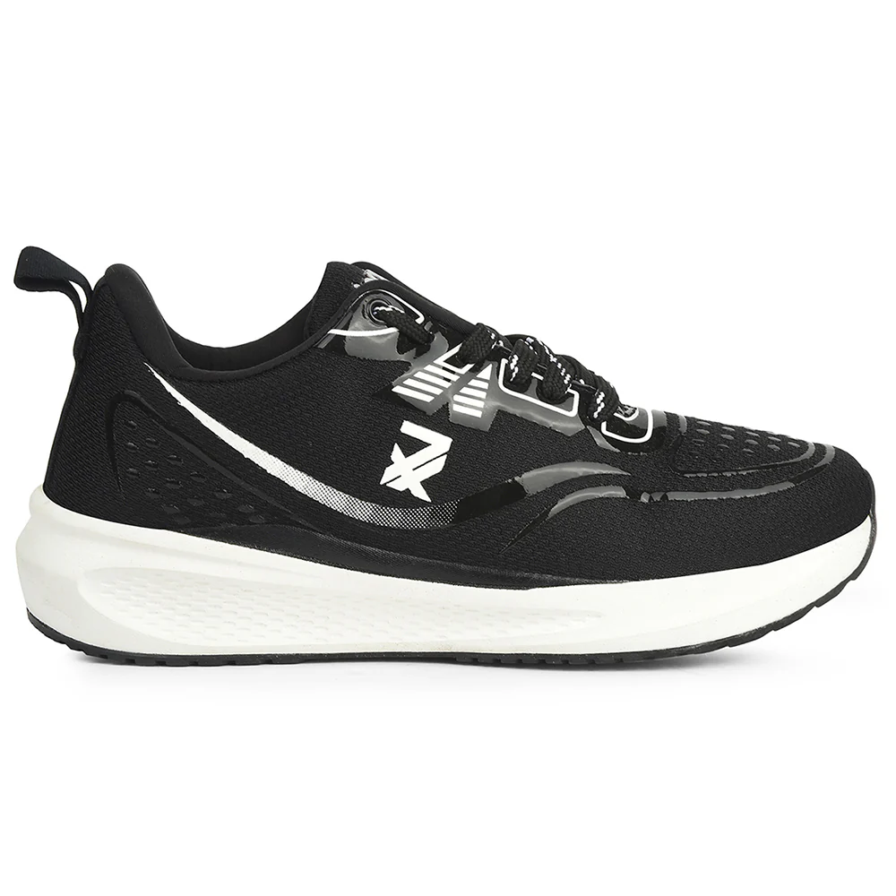 Leap7x Black Sports Lacing Running Shoes For Men GHD-29 By Liberty - Image 2