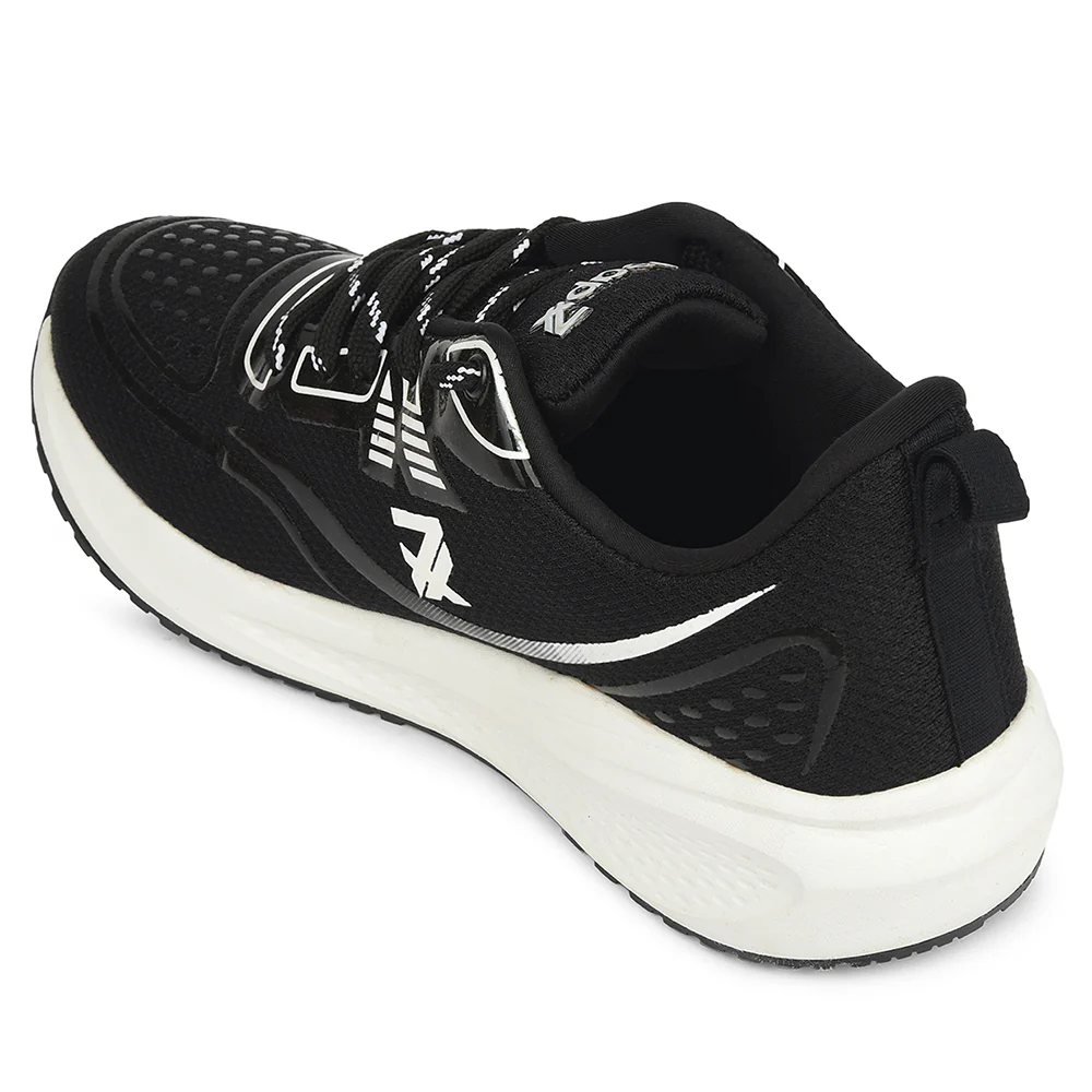 Leap7x Black Sports Lacing Running Shoes For Men GHD-29 By Liberty - Image 4