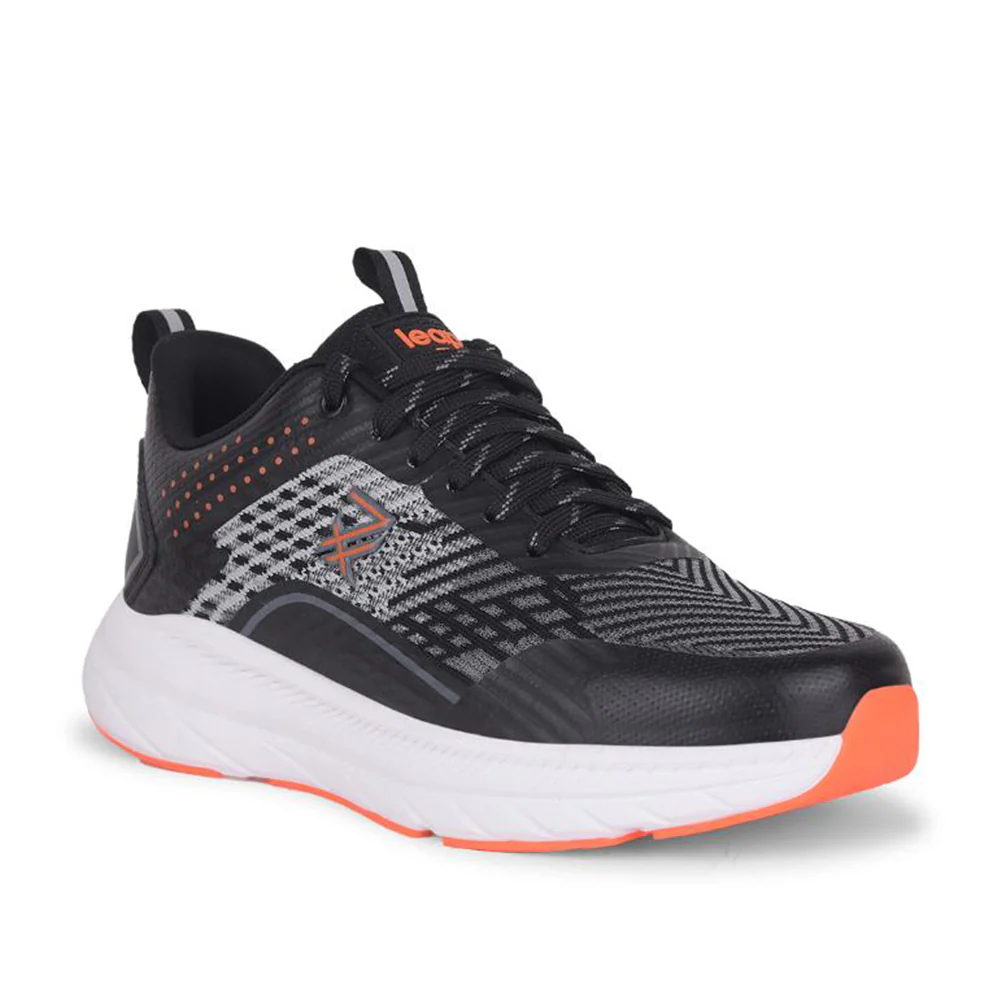 Leap7x Black Sports Lacing Running Shoes For Men ROMANIA By Liberty