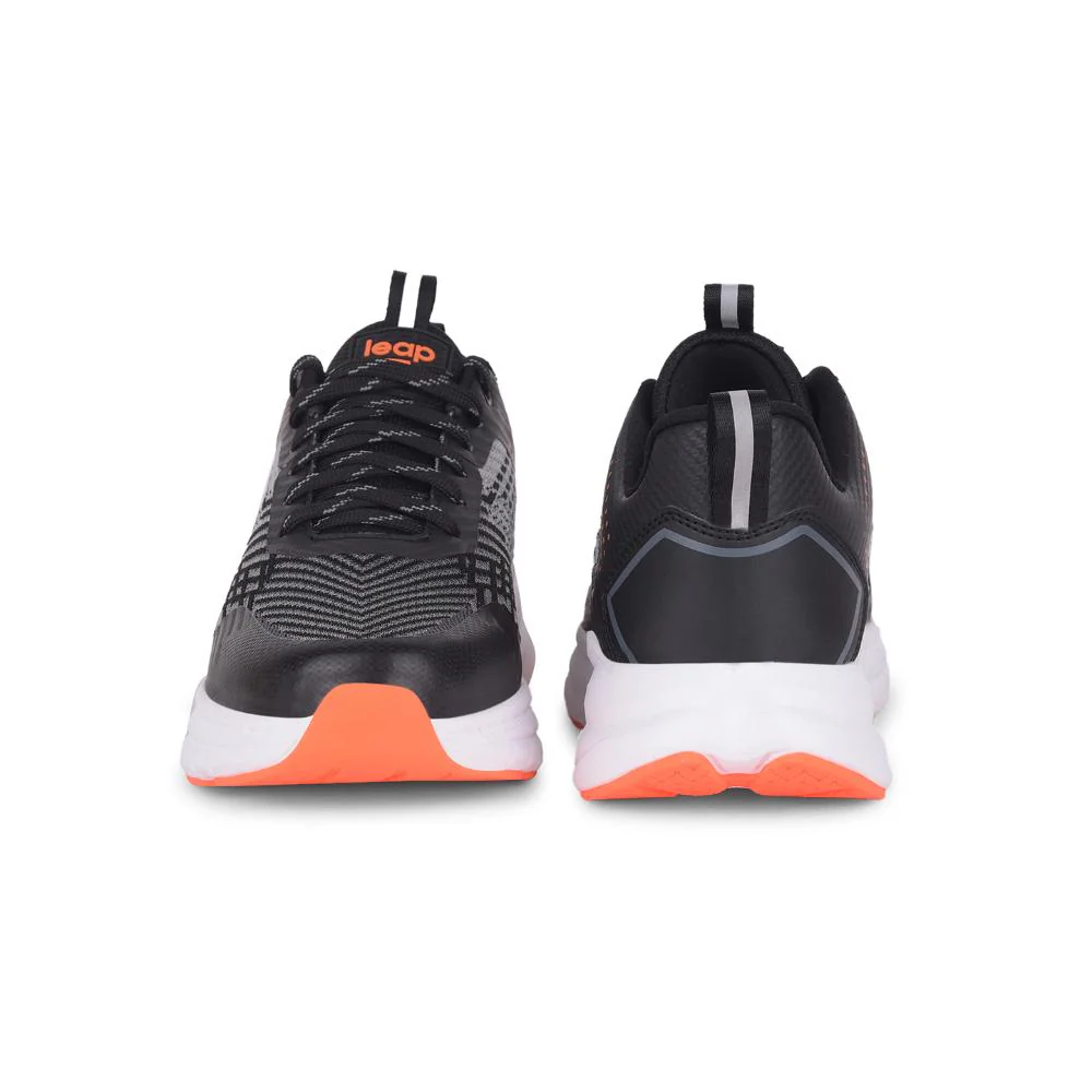 Leap7x Black Sports Lacing Running Shoes For Men ROMANIA By Liberty - Image 5