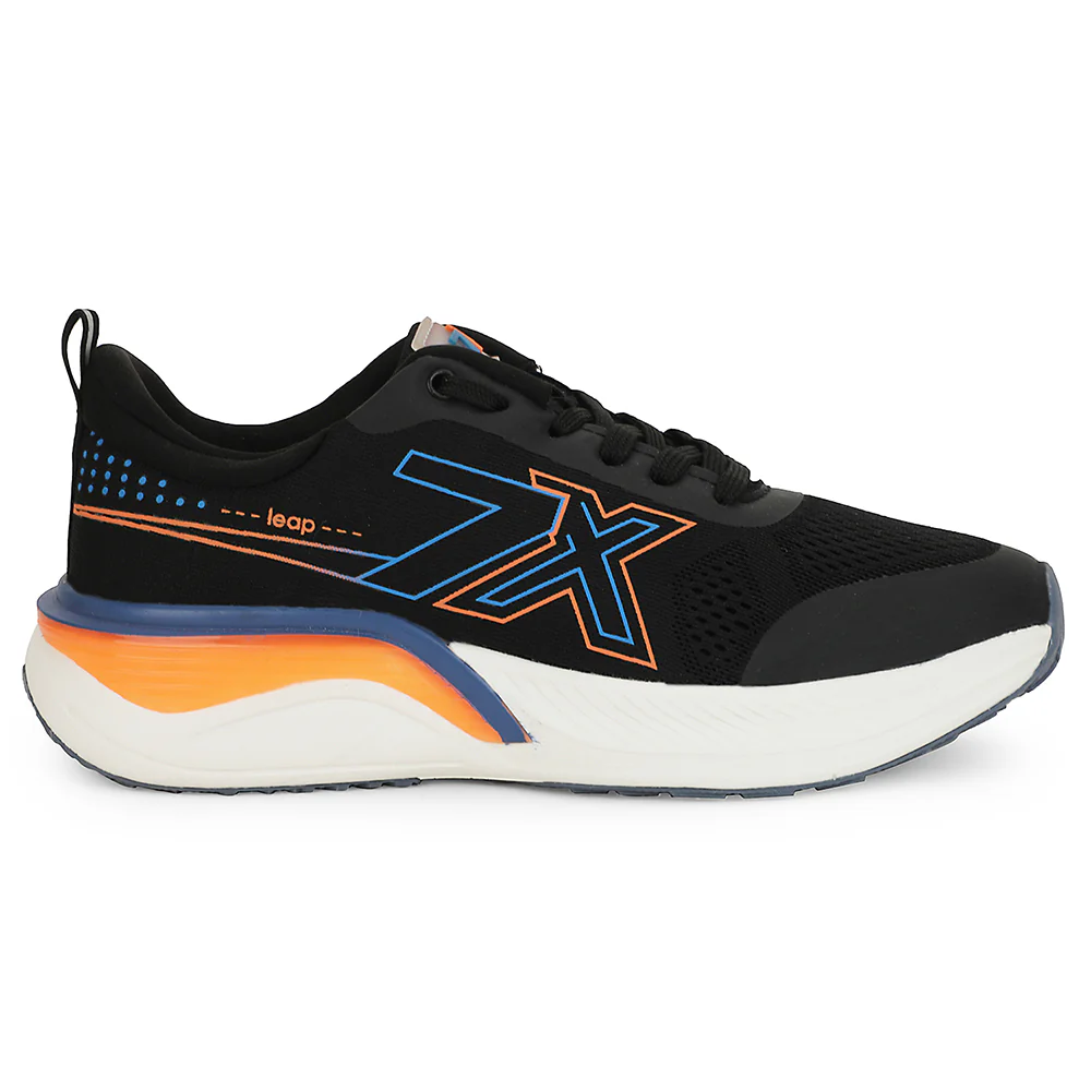 Leap7x Black Sports Lacing Running Shoes For Men ZEONEX-1 By Liberty - Image 2