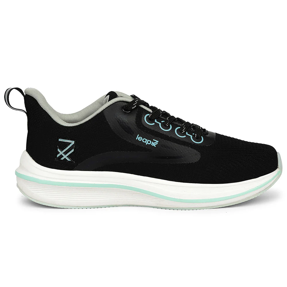 Leap7x Black Sports Lacing Running Shoes For Women ROSY-1 By Liberty - Image 2