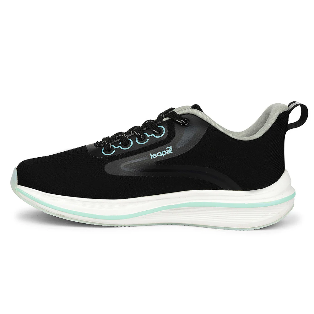 Leap7x Black Sports Lacing Running Shoes For Women ROSY-1 By Liberty - Image 3