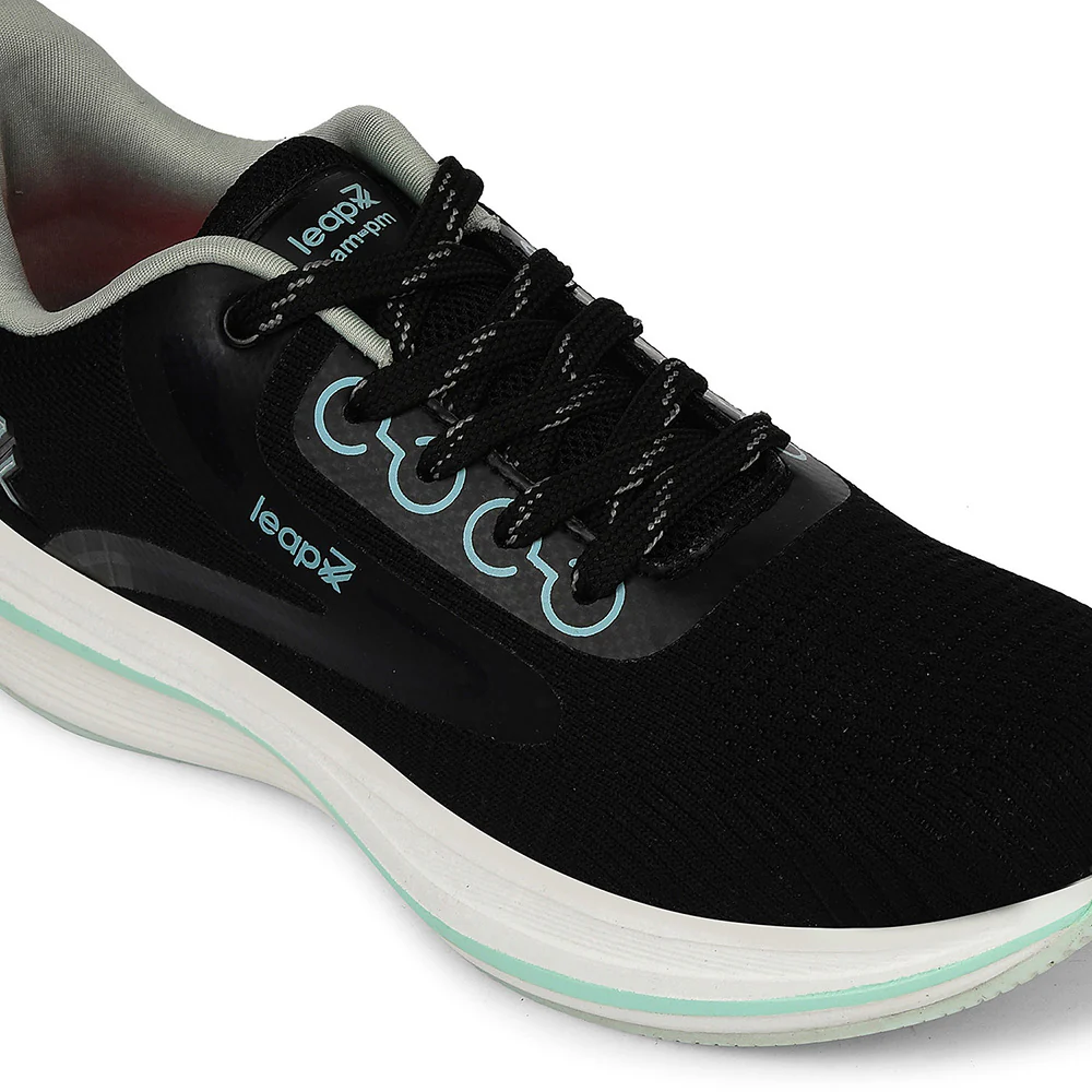 Leap7x Black Sports Lacing Running Shoes For Women ROSY-1 By Liberty - Image 4