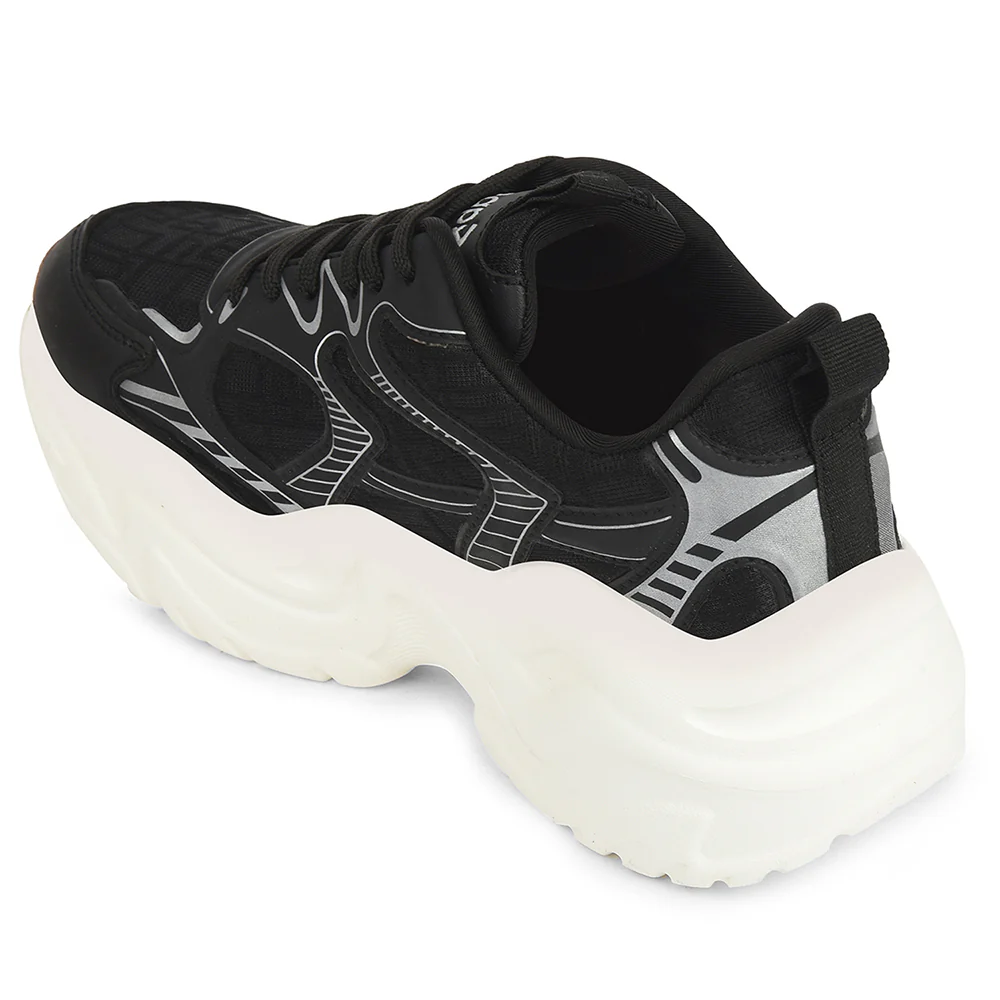 Leap7x Black Sports Lacing Running Shoes For Women SYRIA-1 By Liberty - Image 4