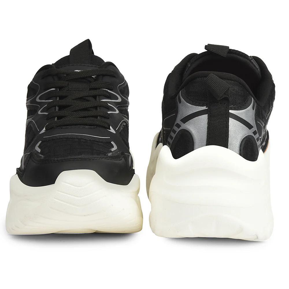 Leap7x Black Sports Lacing Running Shoes For Women SYRIA-1 By Liberty - Image 6