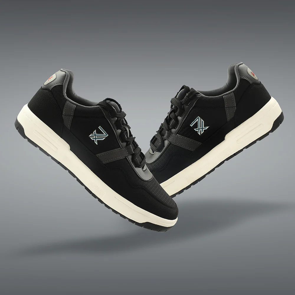Leap7x Black Sports Lacing Walking Shoes For Men NEXTER-3E By Liberty - Image 4