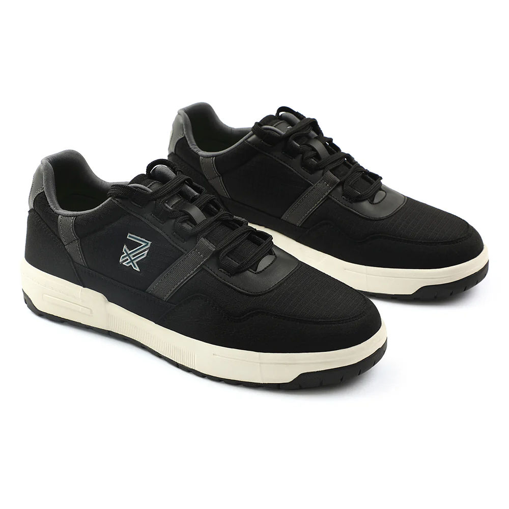 Leap7x Black Sports Lacing Walking Shoes For Men NEXTER-3E By Liberty - Image 5