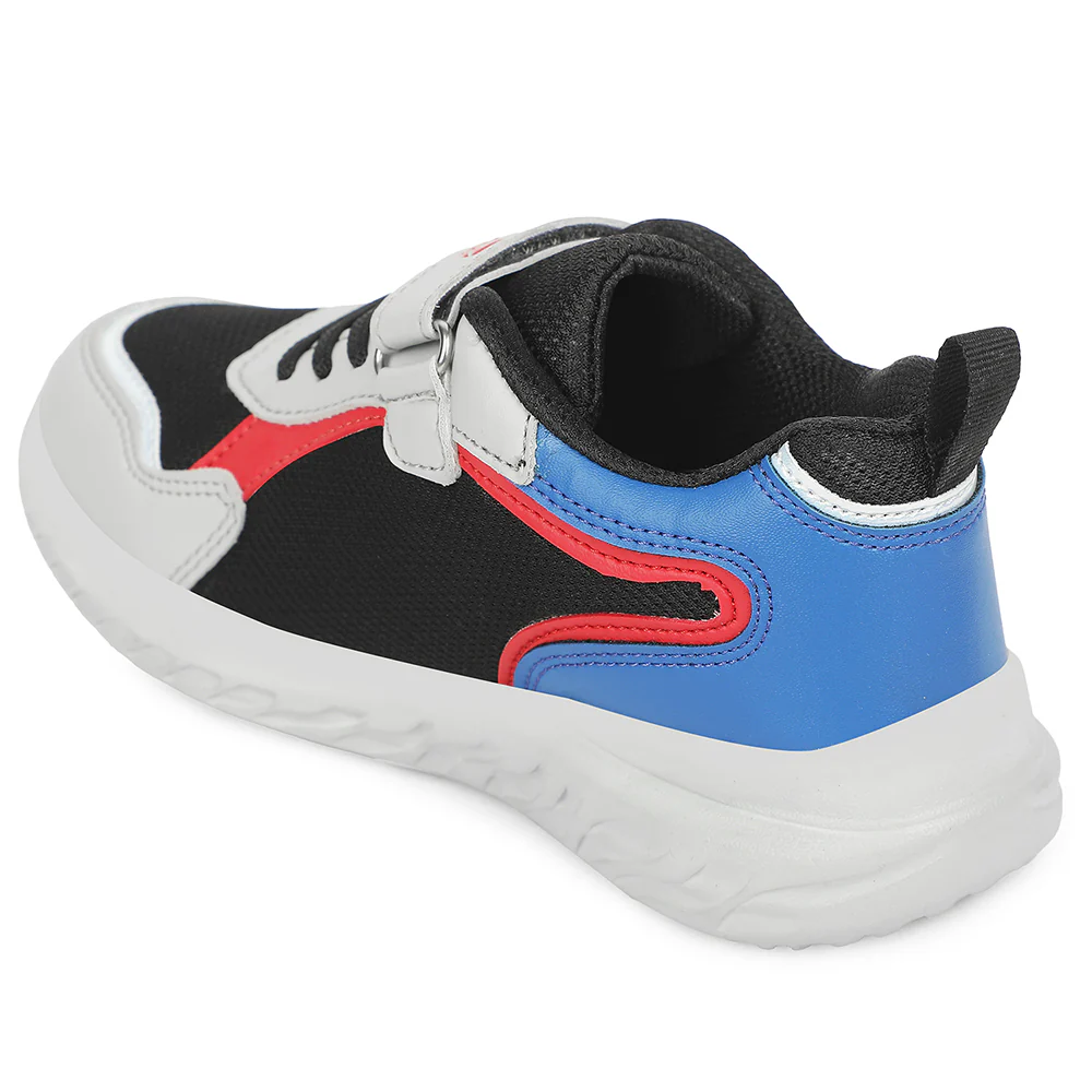 LEAP7X Black Sports Non Lacing Walking Shoes for Kids HINKS-15E by Liberty - Image 4