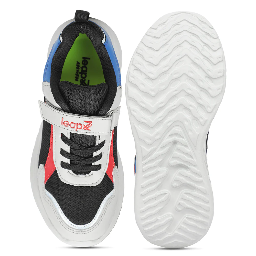 LEAP7X Black Sports Non Lacing Walking Shoes for Kids HINKS-15E by Liberty - Image 5