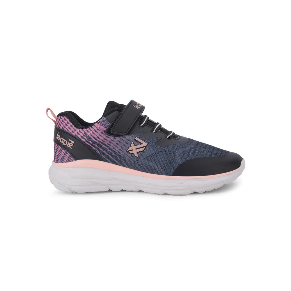 Leap7x Black Sports Non Lacing Walking Shoes For Kids KIMSER-E By Liberty - Image 2