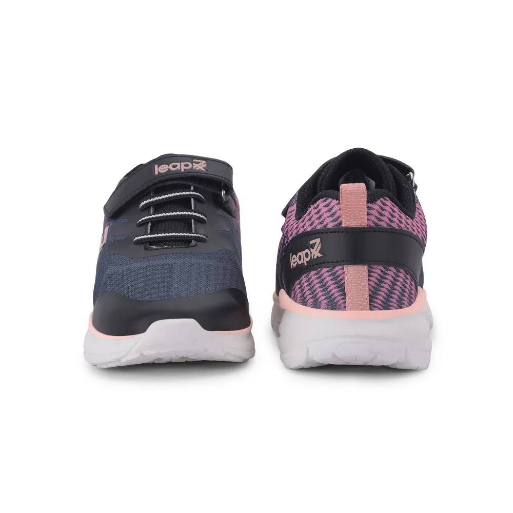 Leap7x Black Sports Non Lacing Walking Shoes For Kids KIMSER-E By Liberty - Image 5