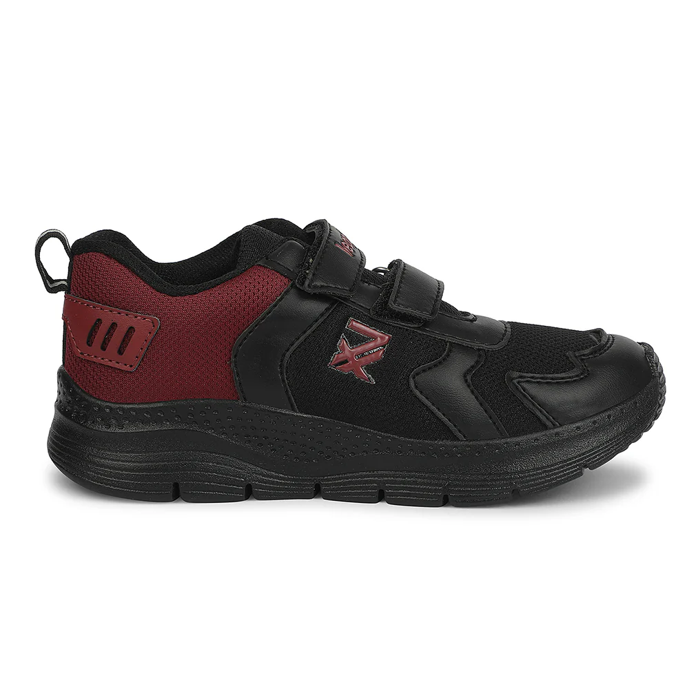 LEAP7X Black Sports Non Lacing Walking Shoes for Kids PRIMEK-6 by Liberty - Image 2