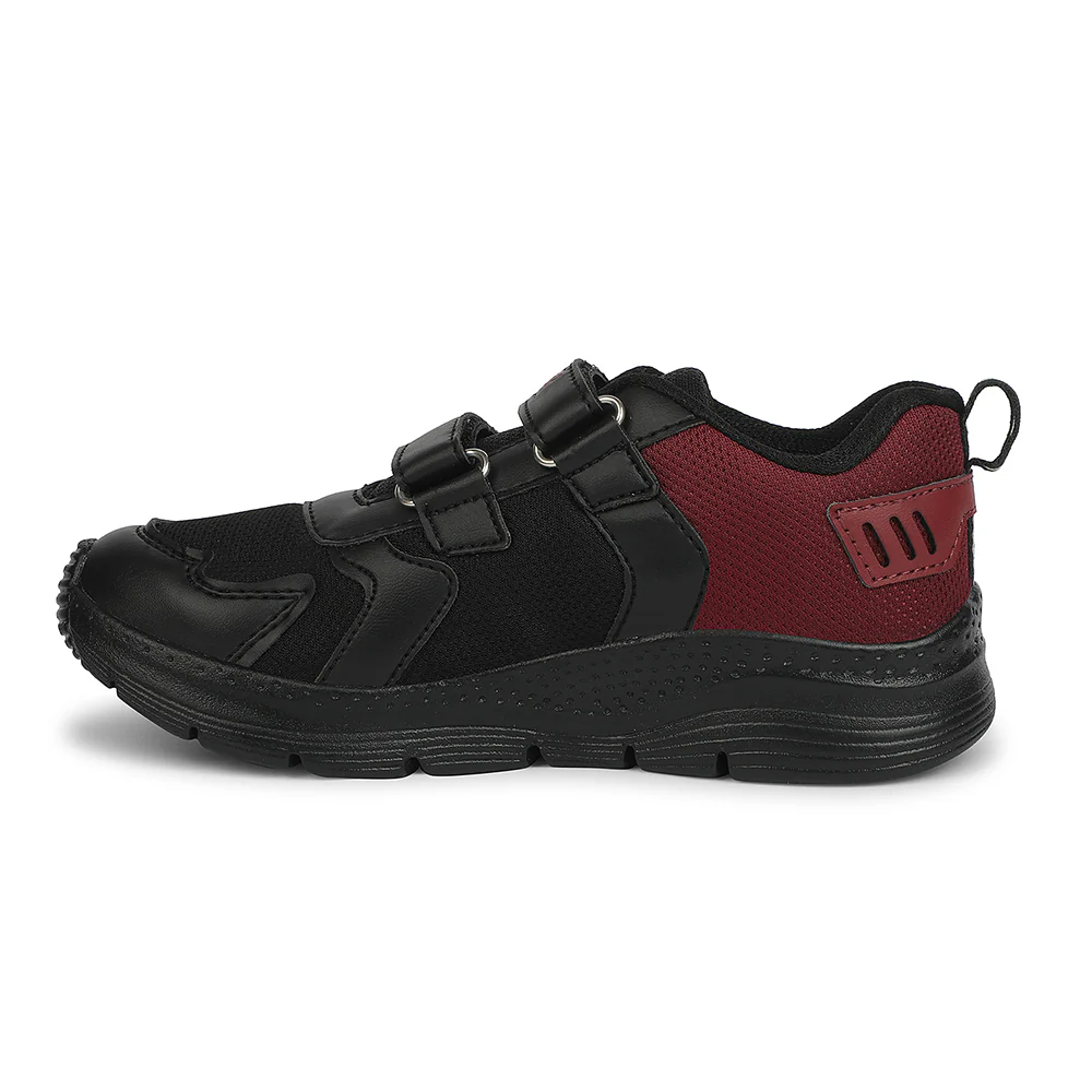 LEAP7X Black Sports Non Lacing Walking Shoes for Kids PRIMEK-6 by Liberty - Image 3
