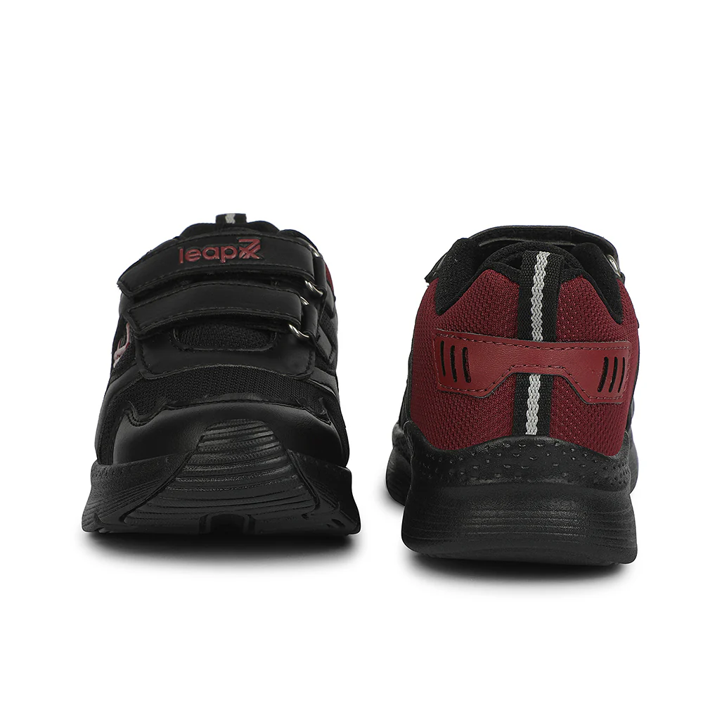 LEAP7X Black Sports Non Lacing Walking Shoes for Kids PRIMEK-6 by Liberty - Image 6