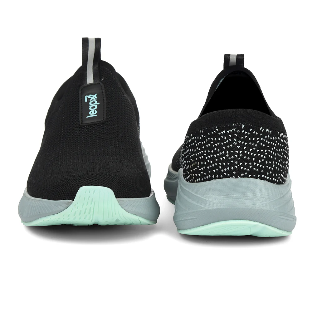Leap7x Black Sports Non Lacing Walking Shoes For Men EAZYGO-252 By Liberty - Image 6
