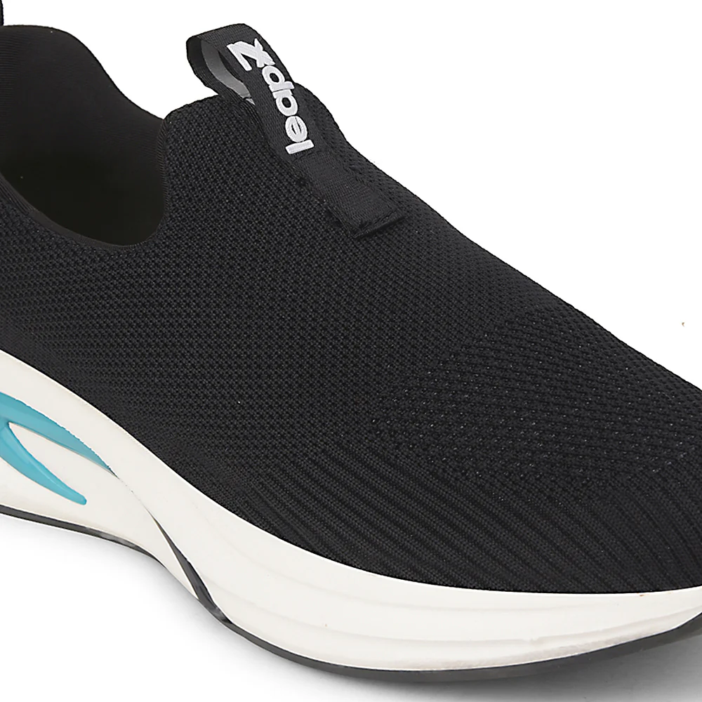 Leap7x Black Sports Non Lacing Walking Shoes For Men KAPSTER-2 By Liberty - Image 5