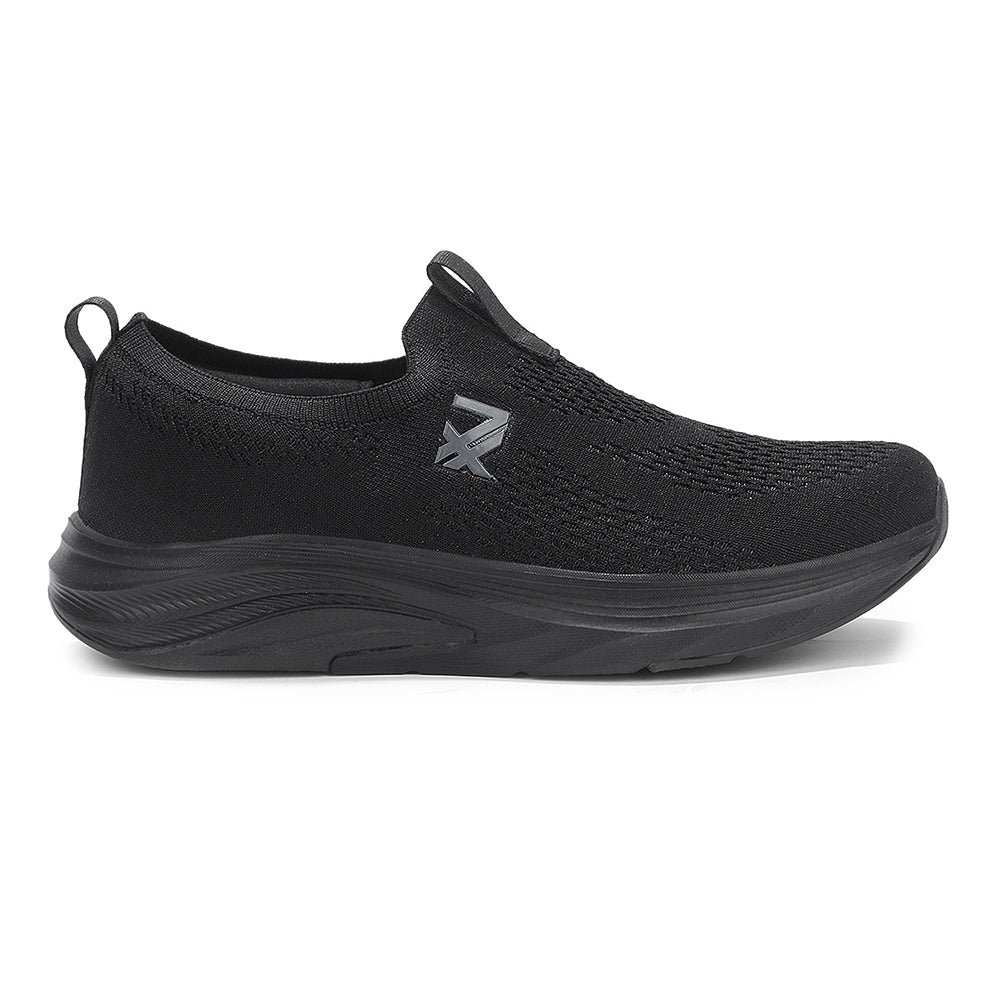 Leap7X Black Sports Non Lacing Walking Shoes For Men ULTRASTEPE By Liberty - Image 4
