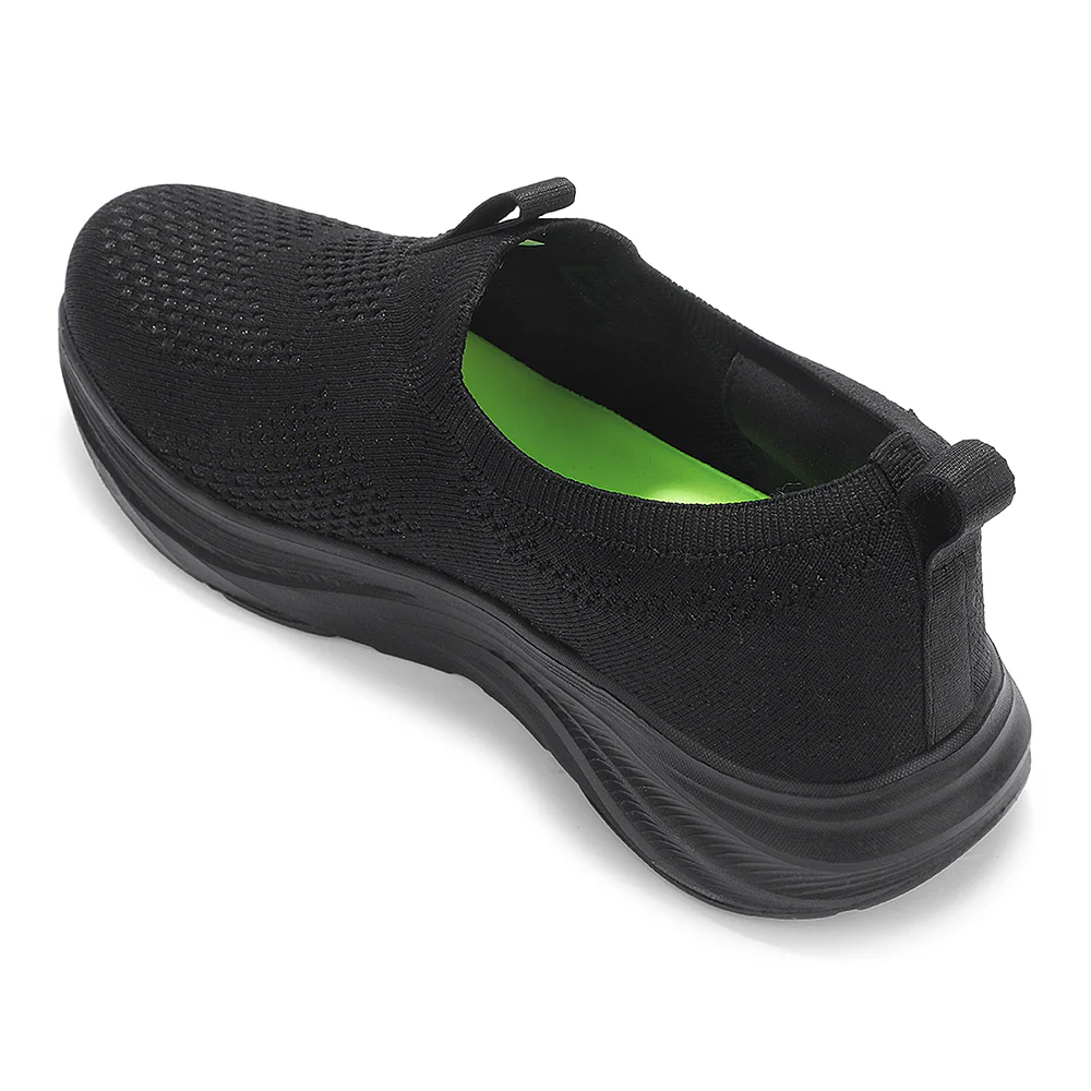 Leap7X Black Sports Non Lacing Walking Shoes For Men ULTRASTEPE By Liberty - Image 5