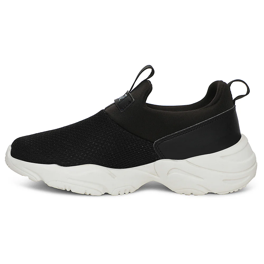 Leap7x Black Sports Non Lacing Walking Shoes For Women JIMNY-61E By Liberty - Image 3