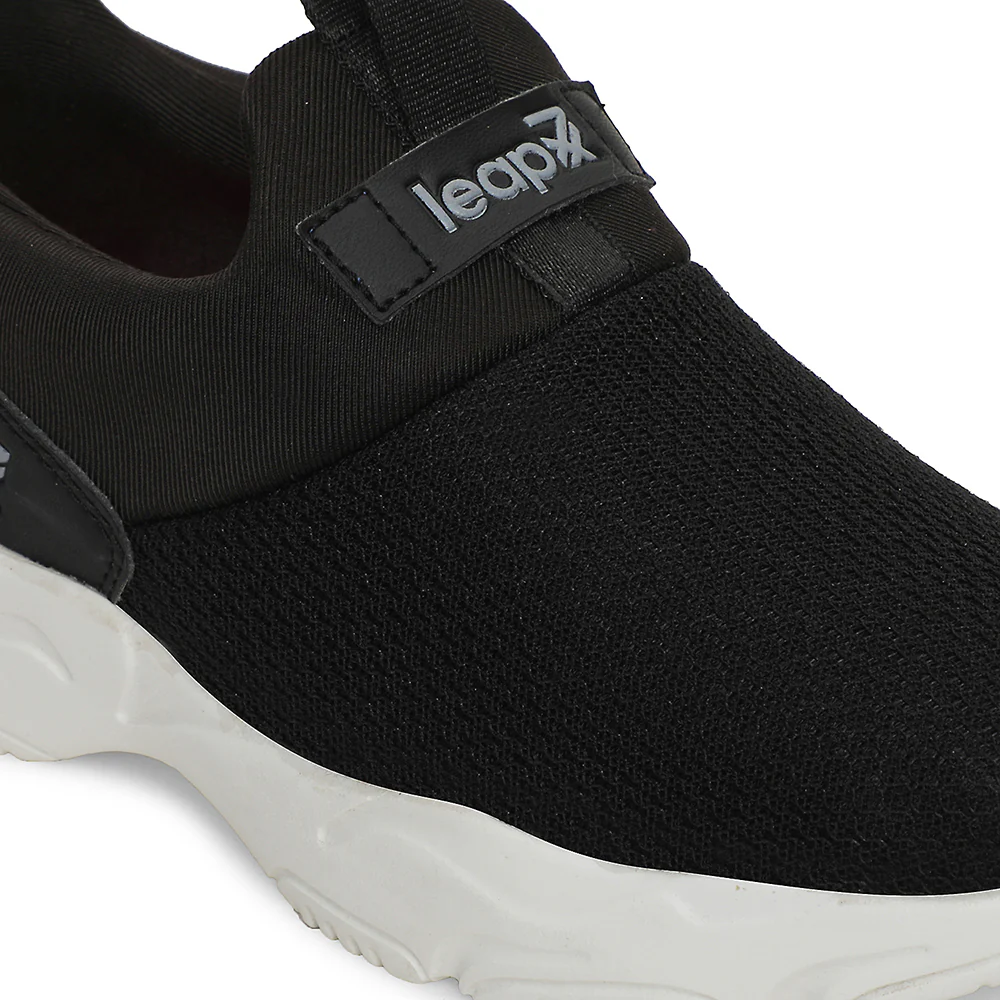 Leap7x Black Sports Non Lacing Walking Shoes For Women JIMNY-61E By Liberty - Image 6