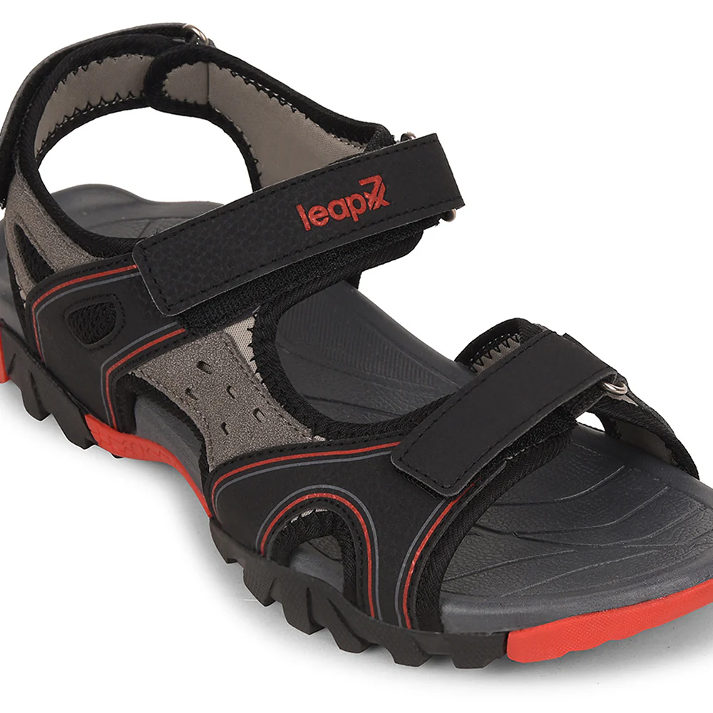 Leap7x Black Sporty Casual Sandal For Men ALBANIA-2 By Liberty - Image 5