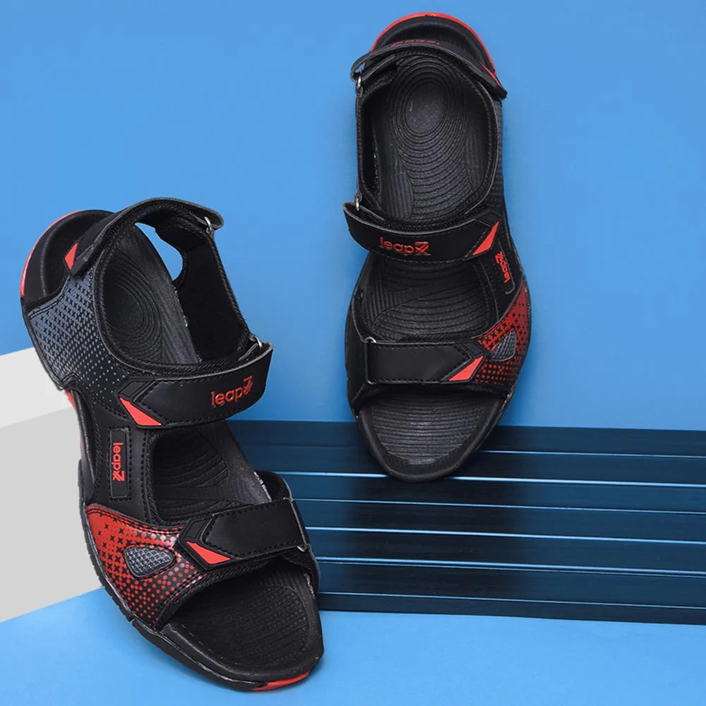 Leap7x Black Sporty Casual Sandal For Men MONACO By Liberty - Image 4
