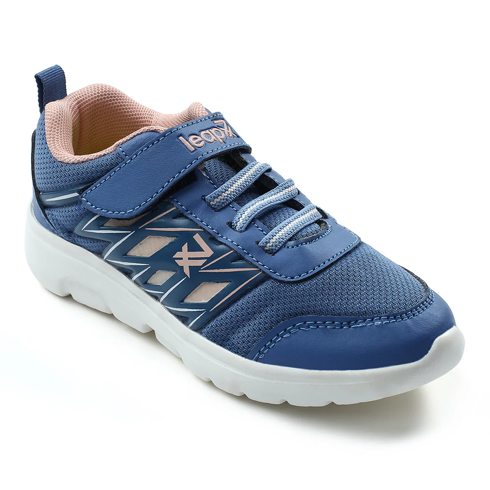 Leap7x Blue Non Lacing Velcro Casual Shoes For Kids JERRY-V By Liberty