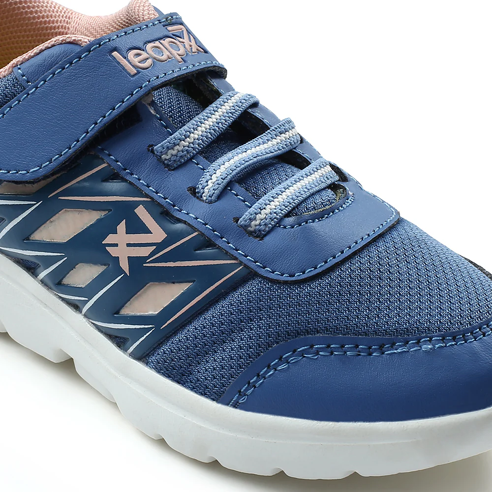 Leap7x Blue Non Lacing Velcro Casual Shoes For Kids JERRY-V By Liberty - Image 6