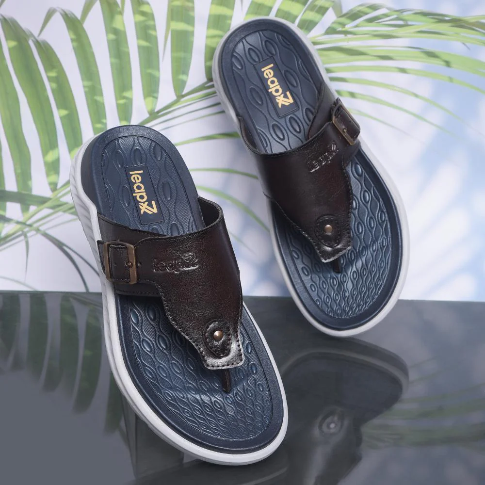 Leap7x Brown Casual Slippers For Men CHARLY-1E By Liberty - Image 4