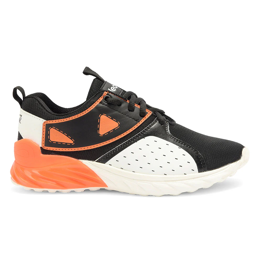 Leap7x By Liberty Kids ANTONY-EL Black Sports Lacing Walking Shoes - Image 2