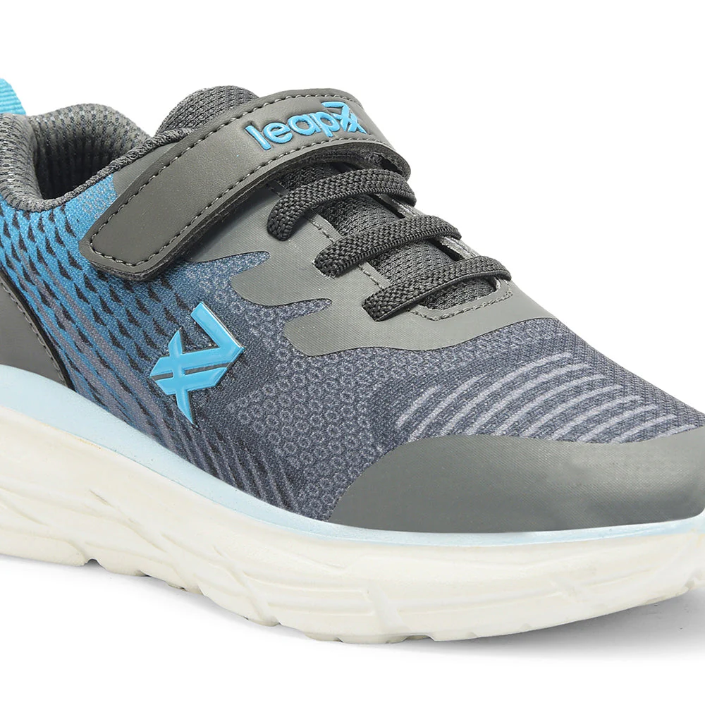 Leap7x By Liberty Kids KIMSER-EL Grey Sports Lacing Shoes - Image 3